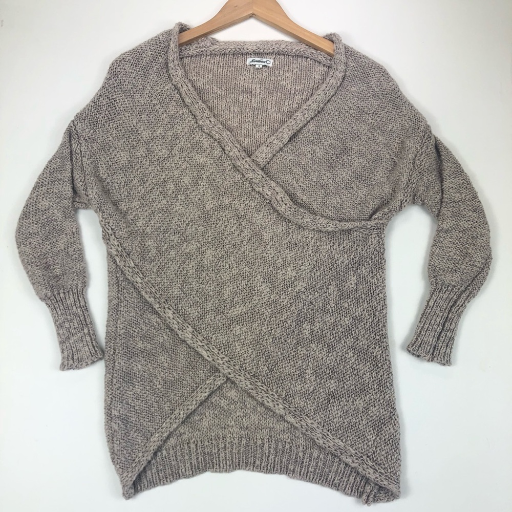 Jordann Pink Knit Wrap Cozy Pullover Sweater A6
